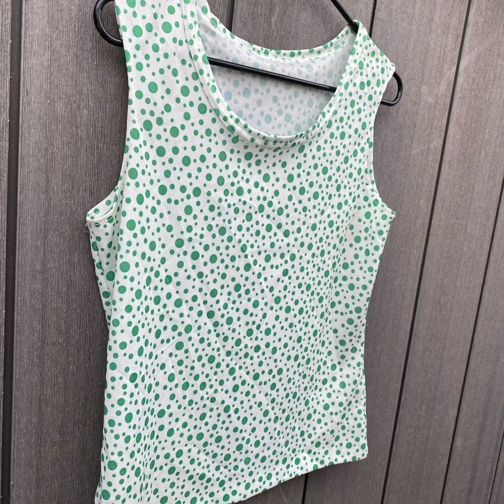 Vintage Sleeveless Polyester Polka Dot Top - Picture 3 of 6